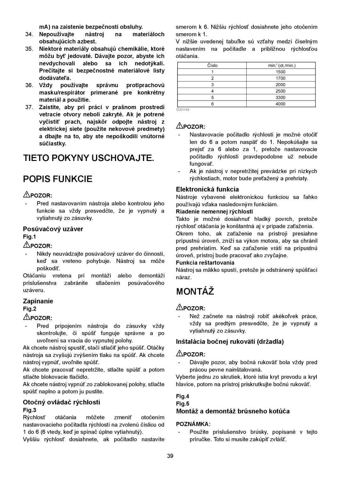 Makita SA7000C instruction manual Tieto Pokyny Uschovajte Popis Funkcie, Montáž 