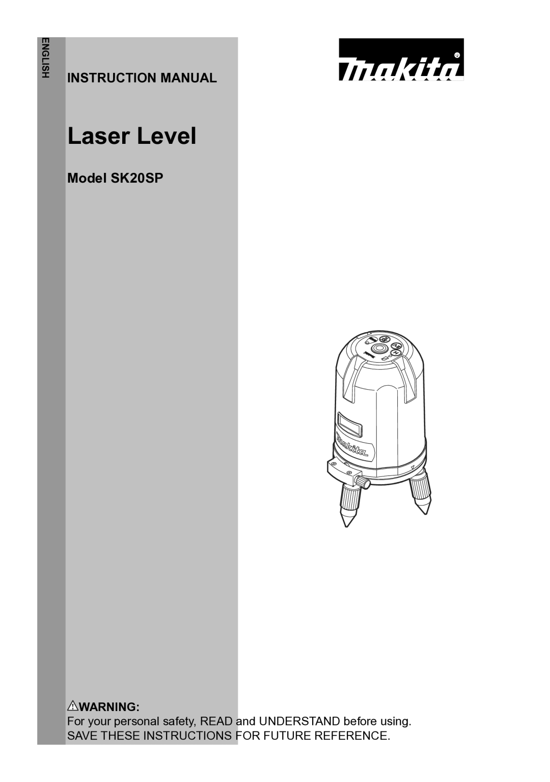 Makita SK20SP instruction manual Laser Level 