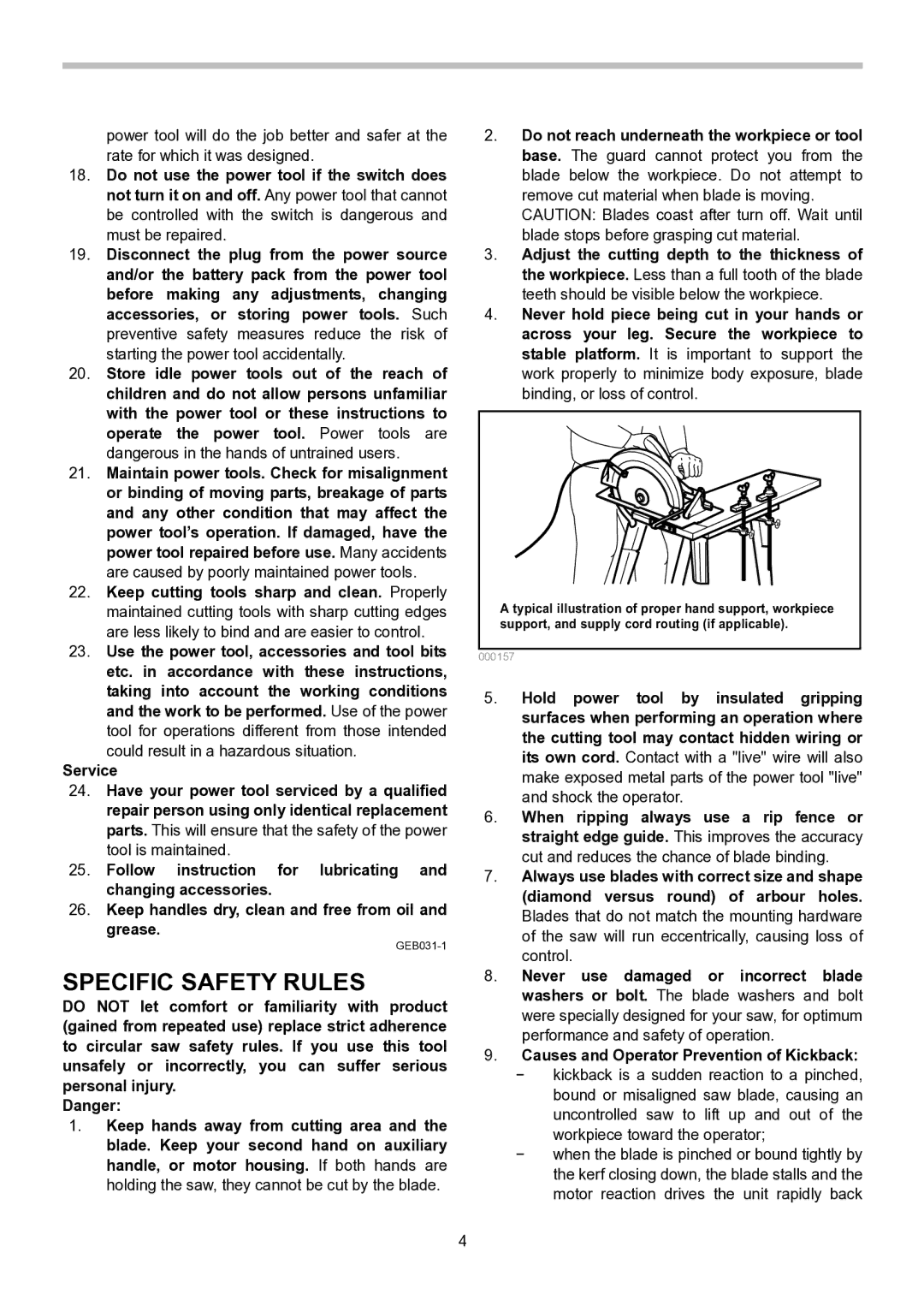 Makita SP6000 instruction manual Specific Safety Rules 