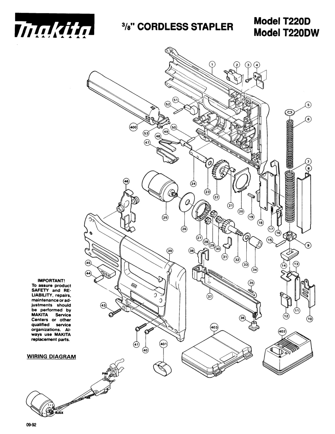 Makita T220DW manual Wiring Diagram 