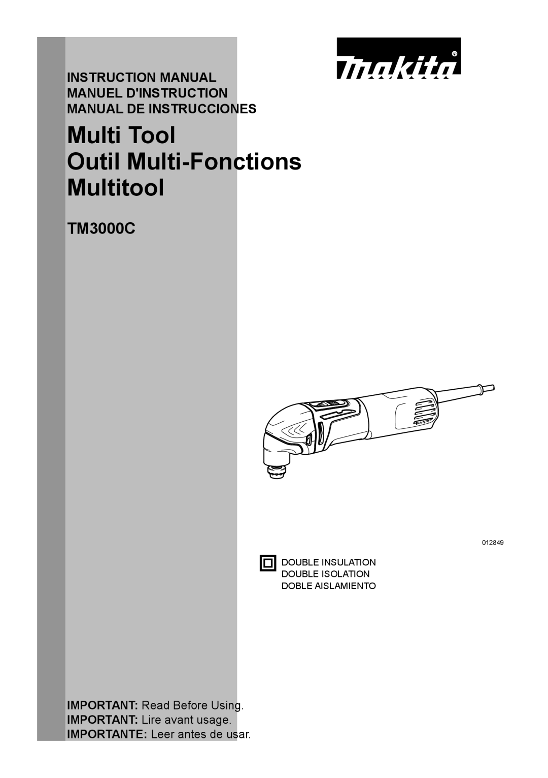 Makita TM3000C instruction manual Multi Tool Outil Multi-Fonctions Multitool 