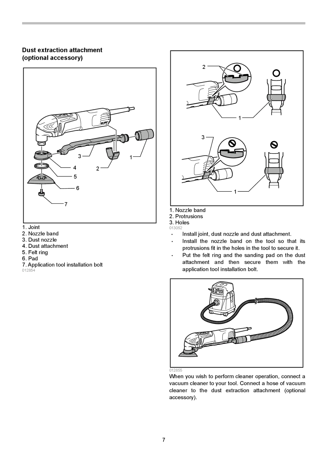 Makita TM3000C instruction manual Dust extraction attachment optional accessory 