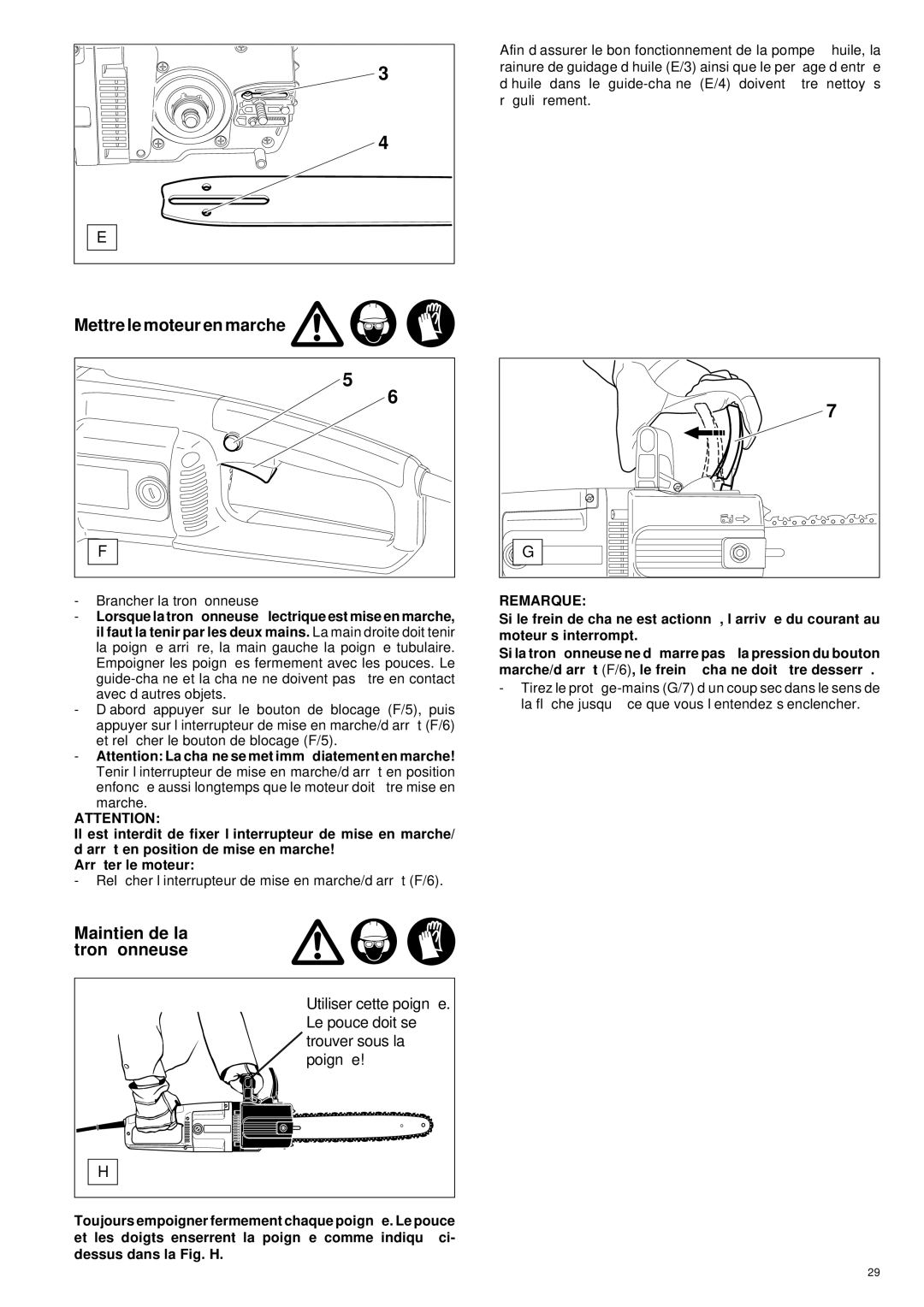 Makita UC 3000, UC 3500, UC 4000 manual Mettre le moteur en marche, Maintien de la tronç onneuse 