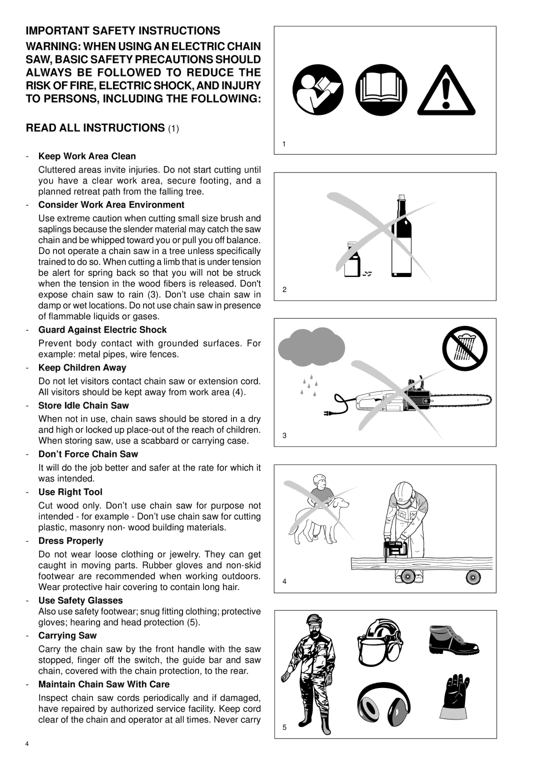 Makita UC 3000, UC 3500, UC 4000 manual Important Safety Instructions Read ALL Instructions 