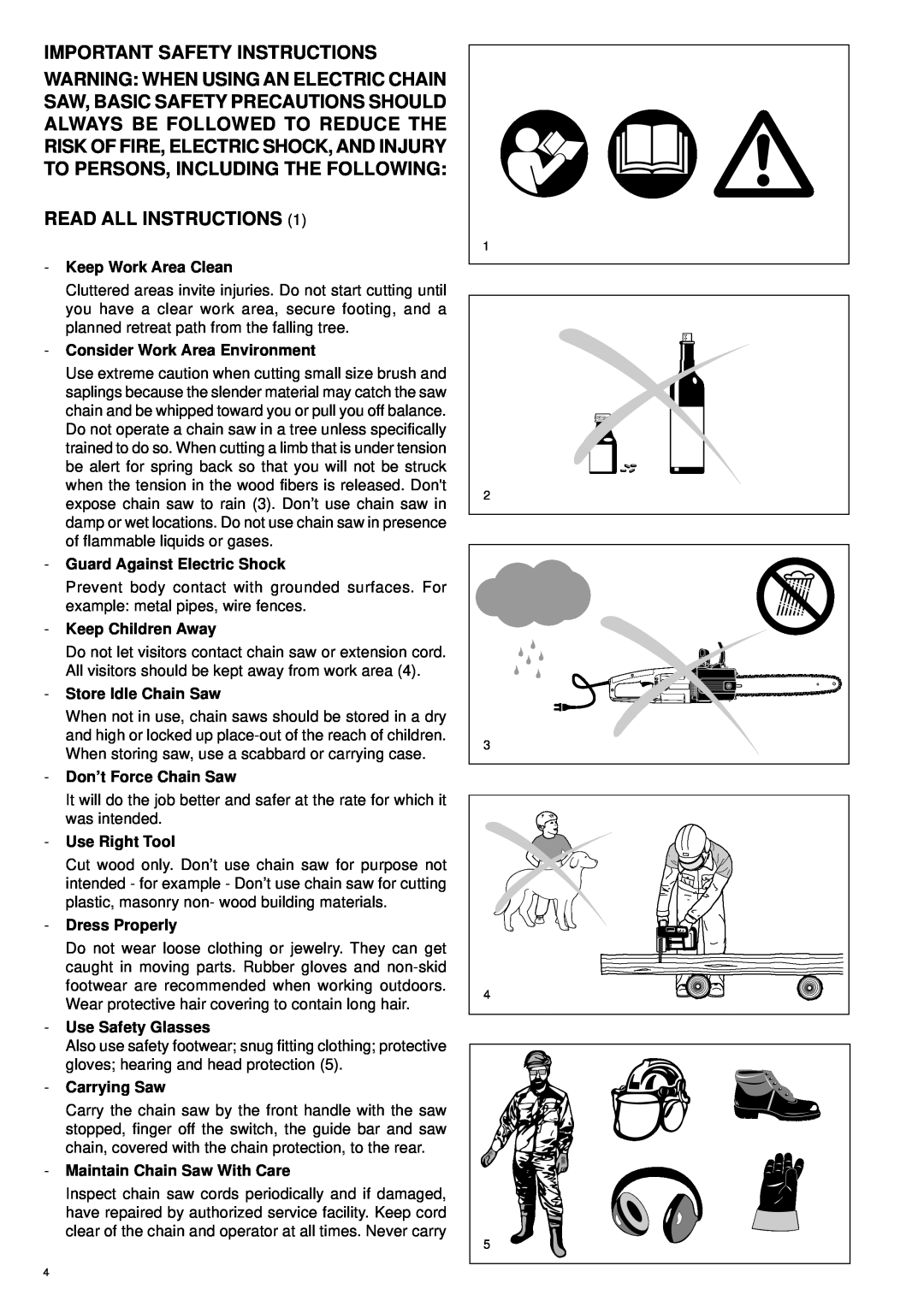 Makita UC 3000, UC 3500, UC 4000 manual Important Safety Instructions, Read All Instructions 