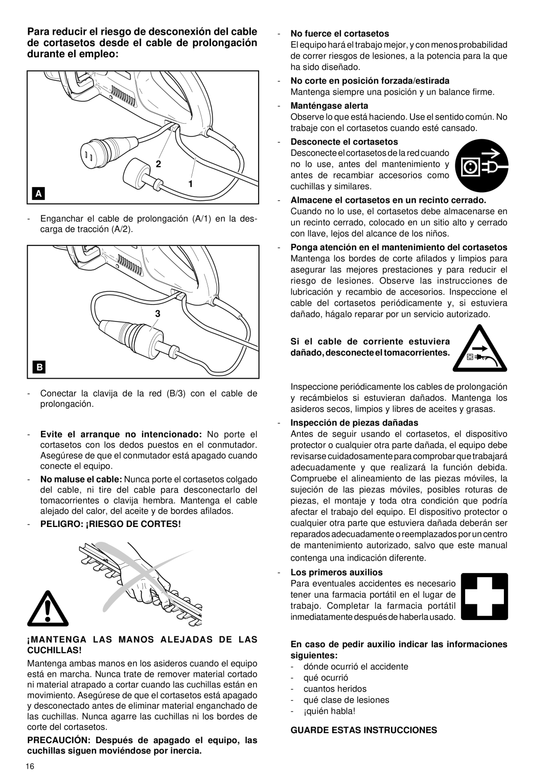 Makita UH 5530, UH 6330 manual Guarde Estas Instrucciones 