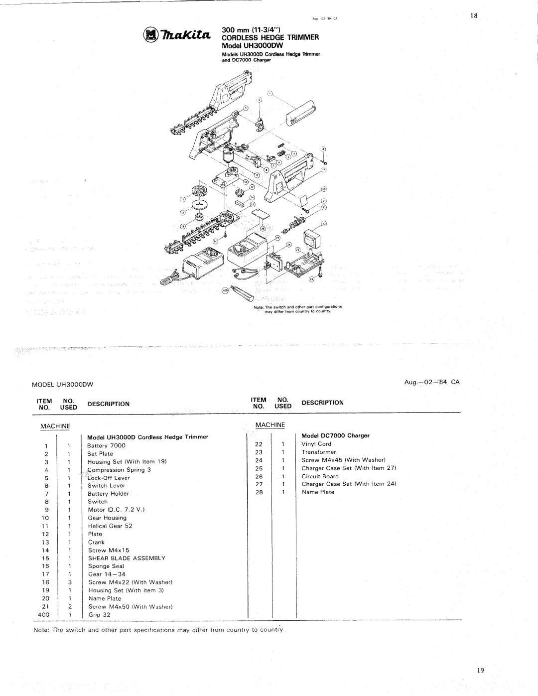 Makita UH3000DW manual 