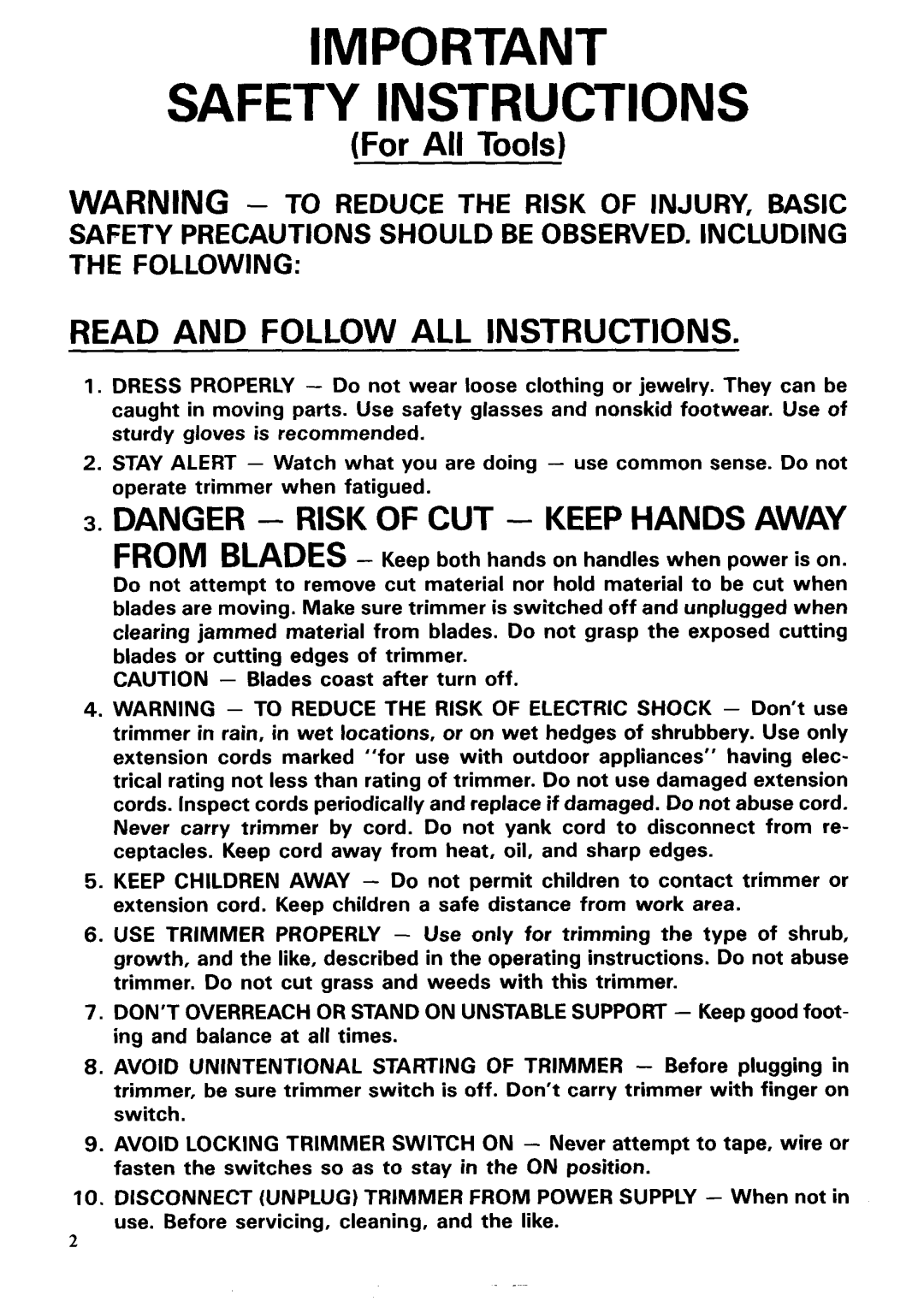 Makita UH6310A, UH4510A dimensions Safety Instructions 