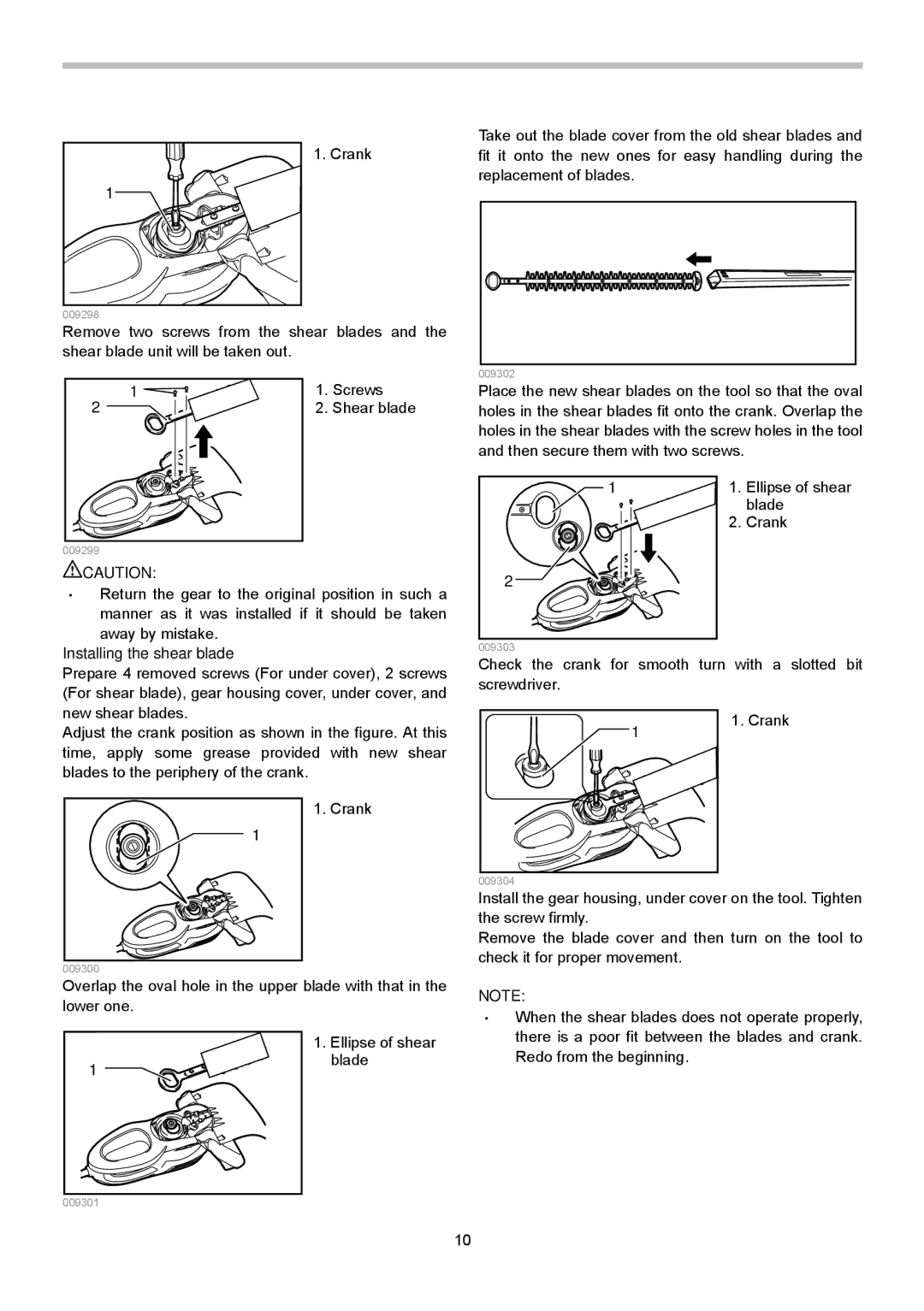 Makita UH5570, UH6570, UH4570 instruction manual Installing the shear blade 