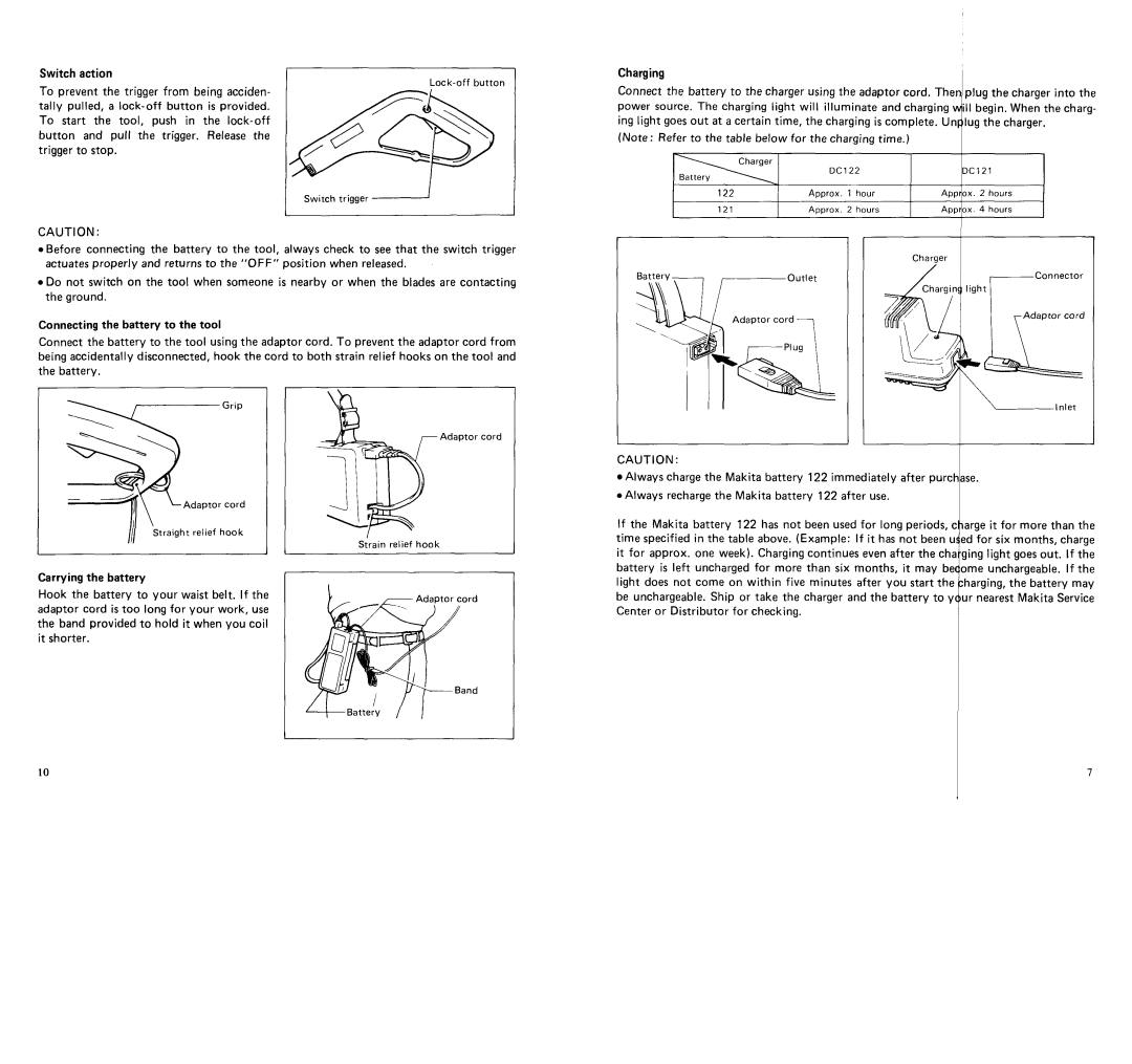 Makita UM140DST manual Switch action 