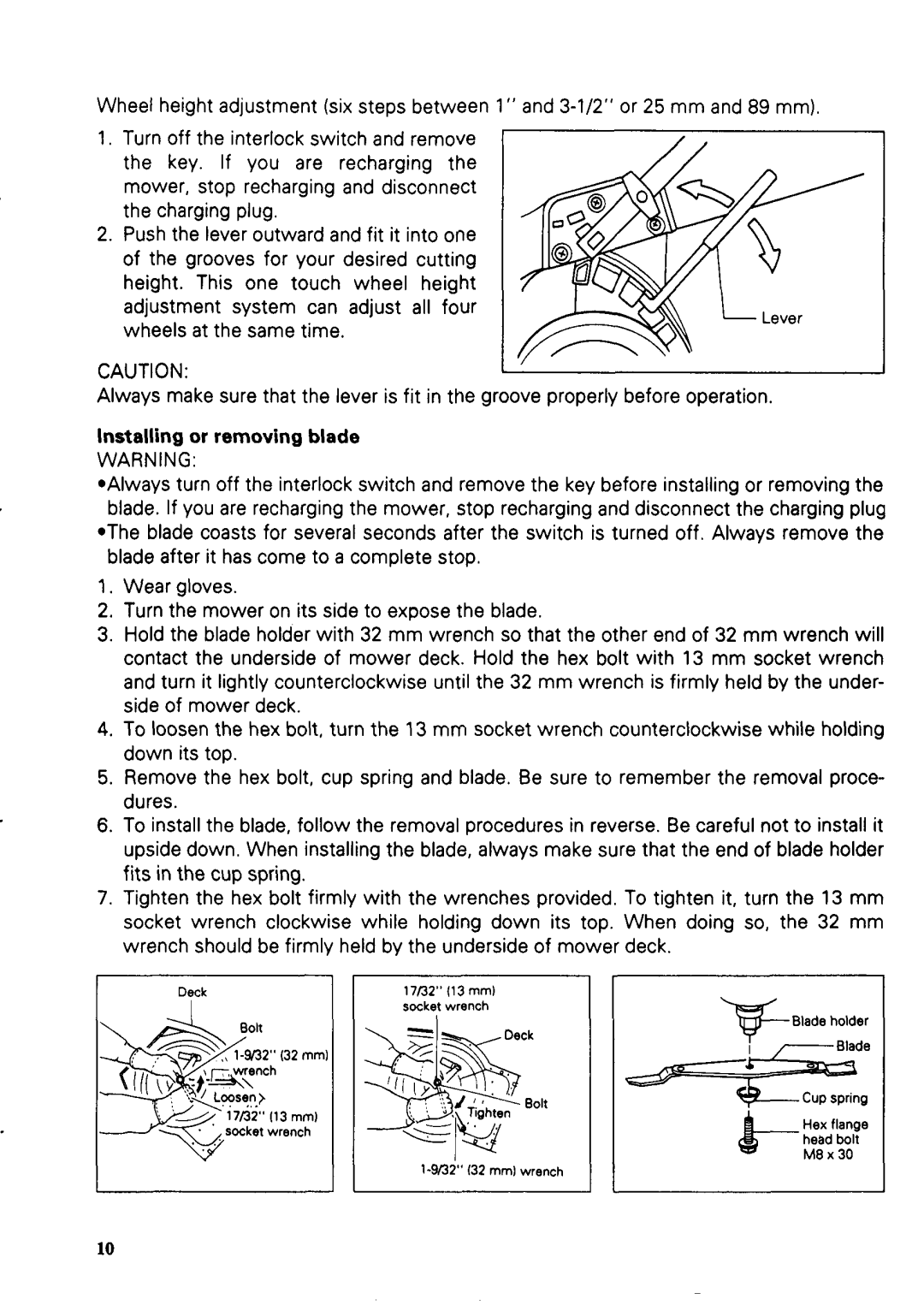 Makita UM40LDW specifications Installing or removing blade 