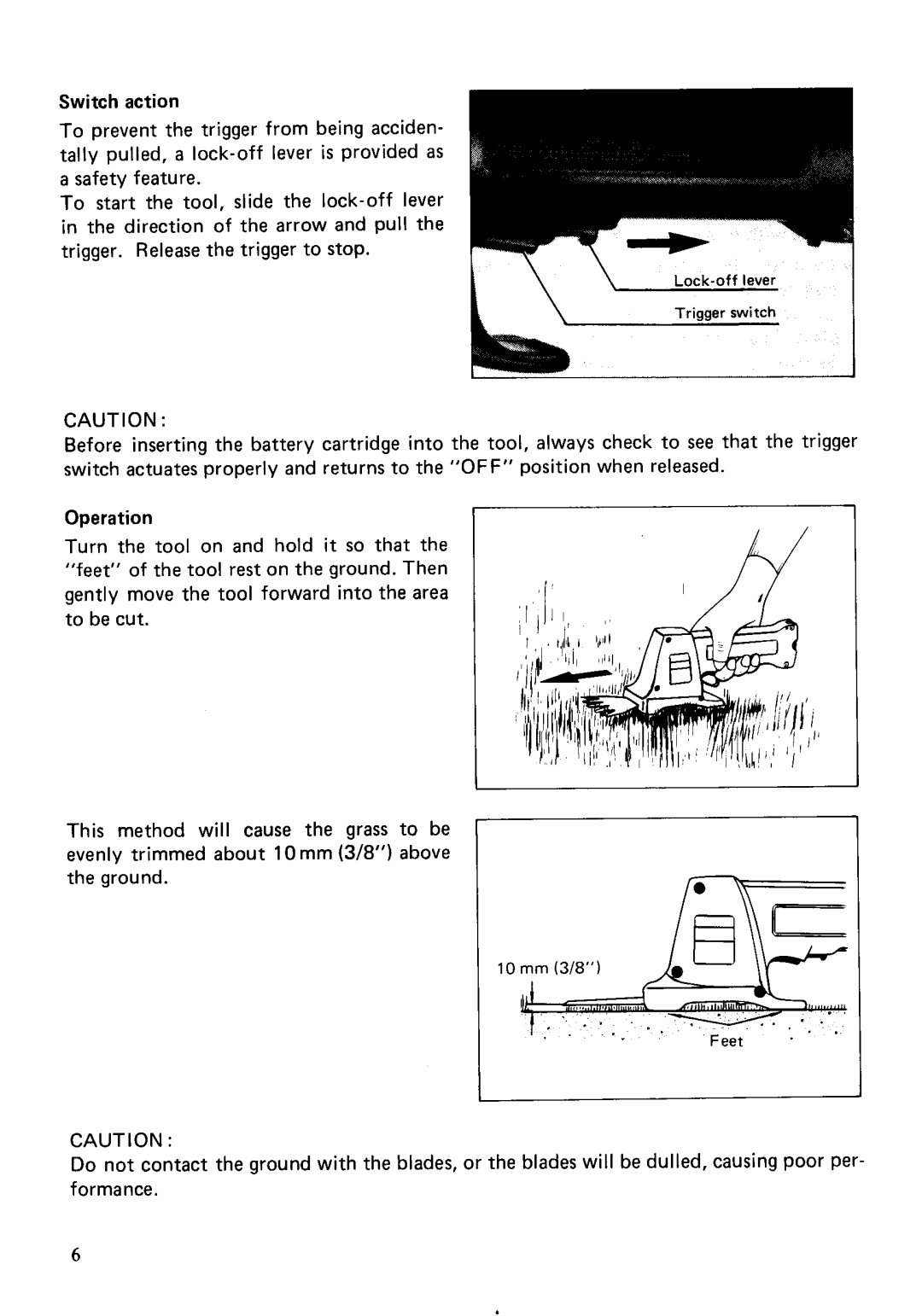 Makita UMLOOODW manual Trigger switch 