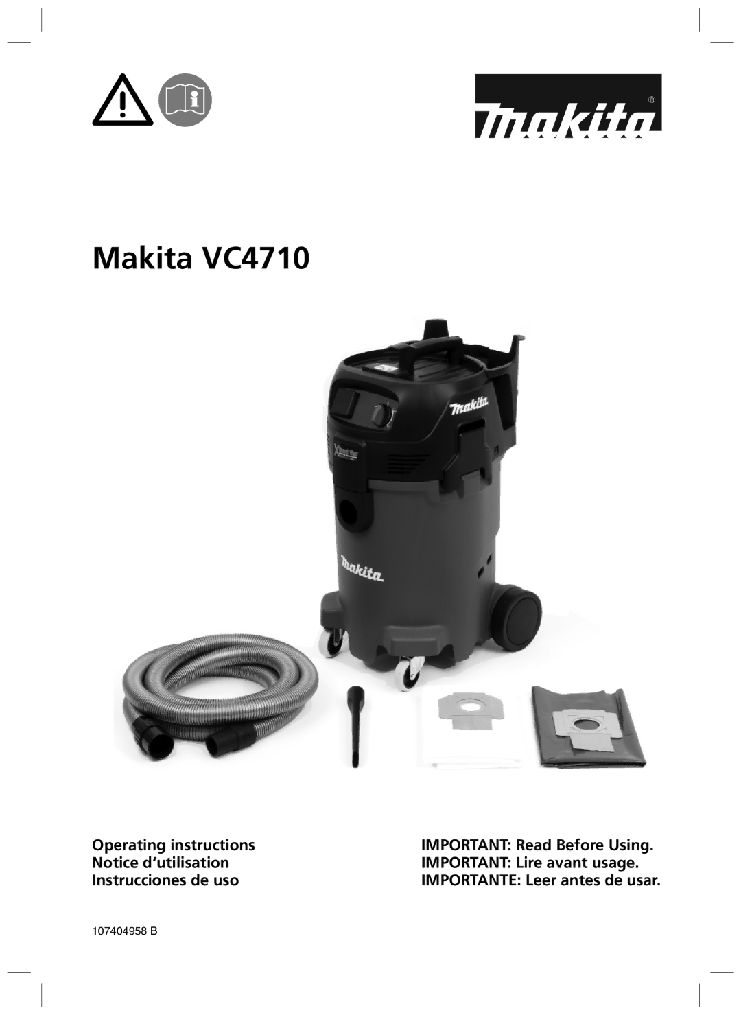 Makita manual Makita VC4710, 107404958 B 