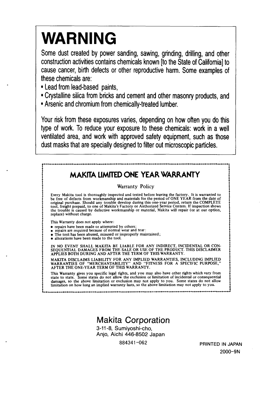 Makita WLAR-L11-L instruction manual Makita Corporation 