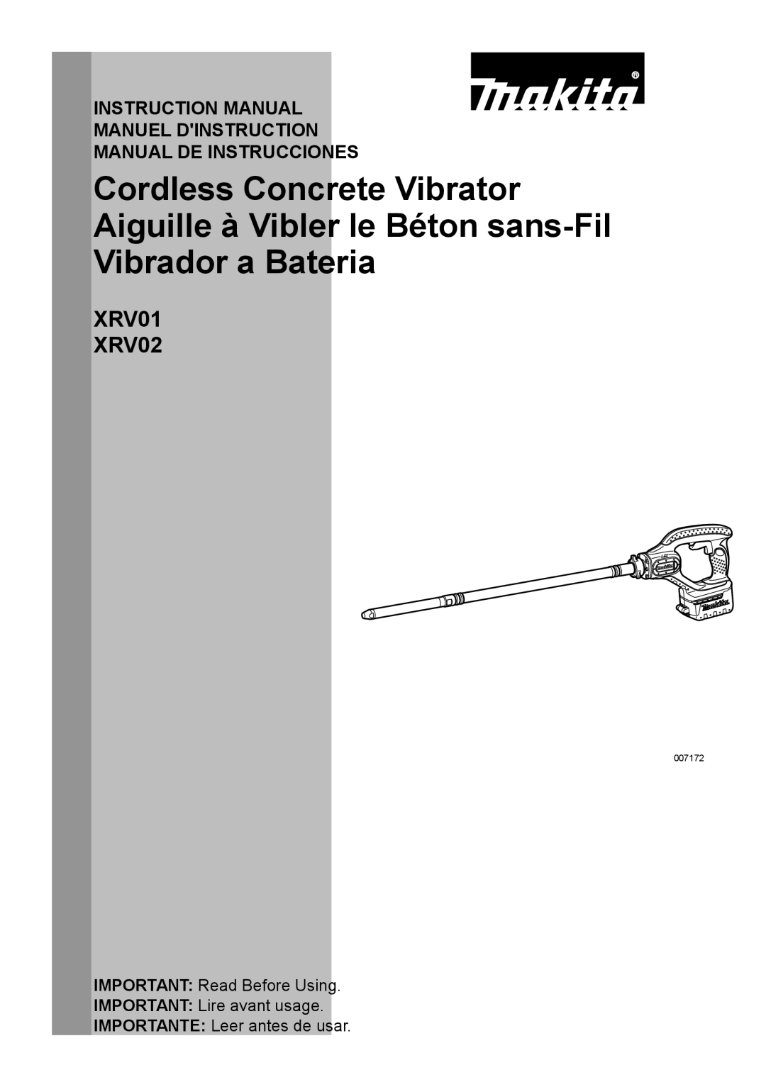 Makita XRV02Z instruction manual XRV01 XRV02 