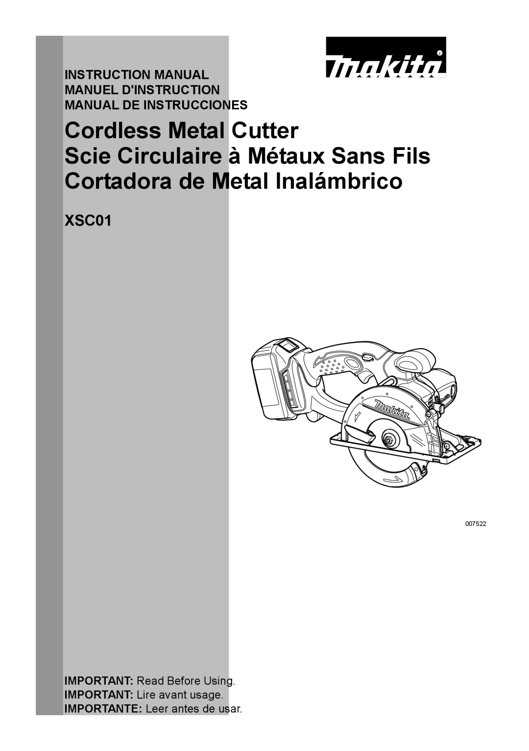 Makita XSC01M, XSC01Z instruction manual 