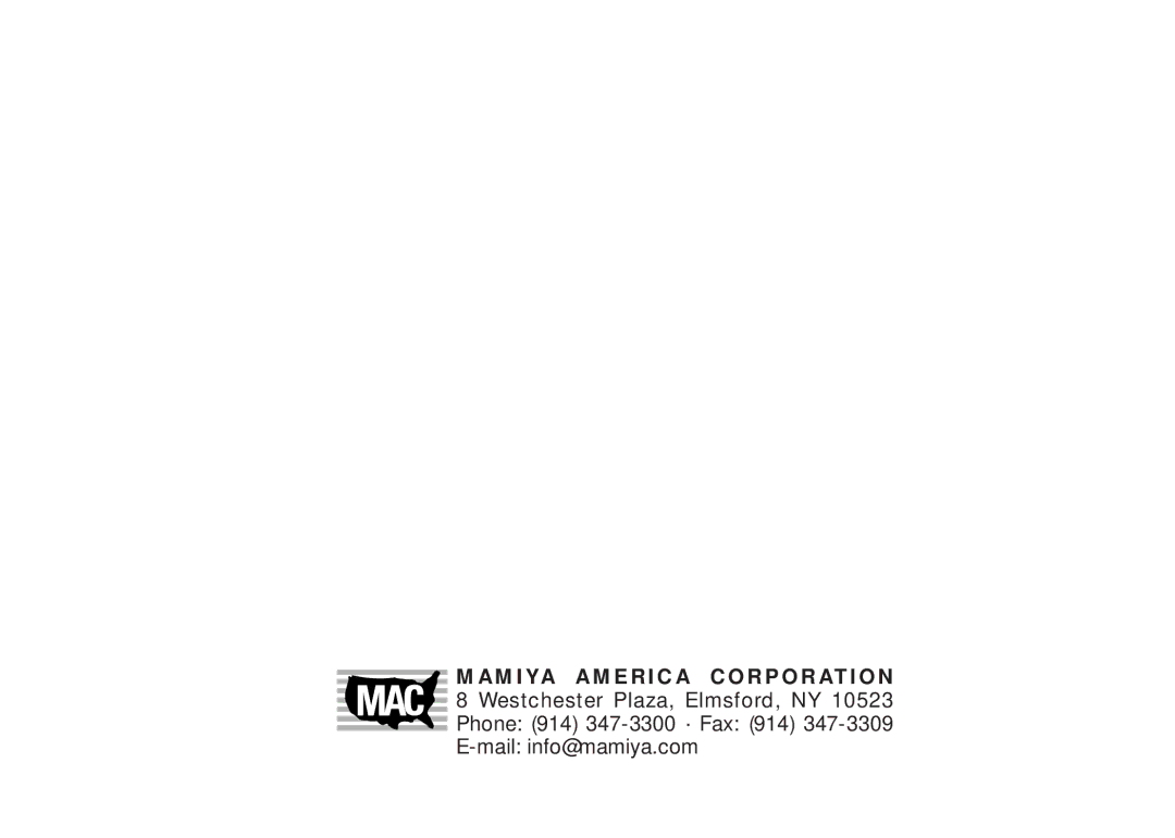 Mamiya 645 AFD instruction manual Mamiya America Corporation 