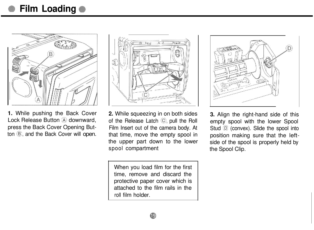 Mamiya 645 PRO TL manual Film Loading 