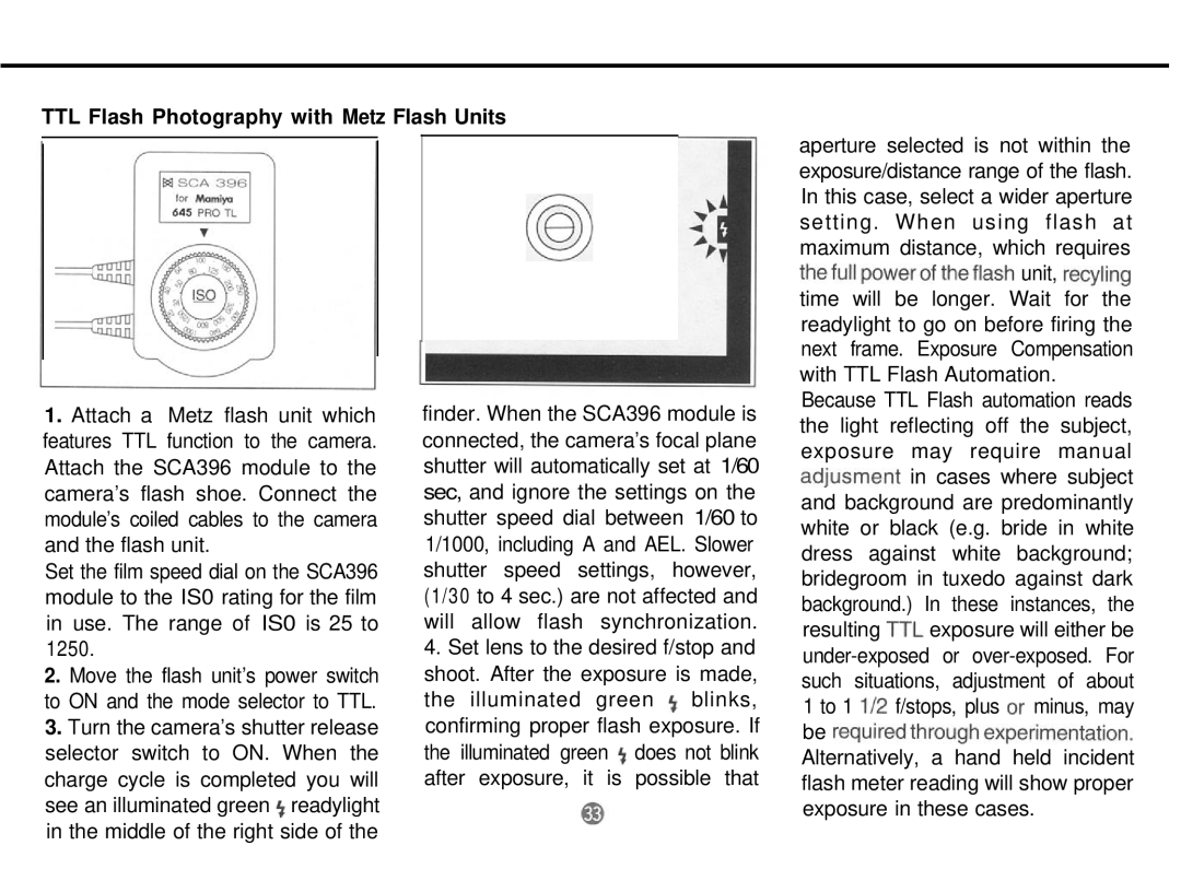 Mamiya 645 PRO TL manual TTL Flash Photography with Metz Flash Units 