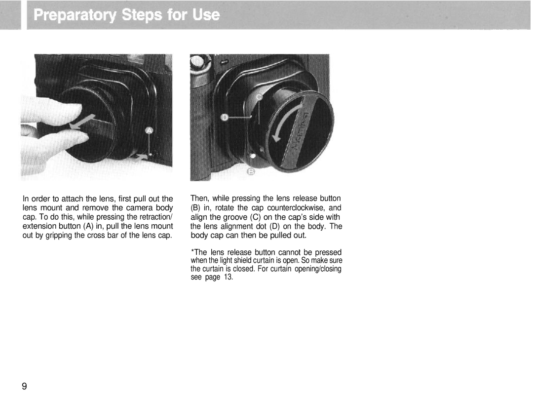 Mamiya 6MF manual Then, while pressing the lens release button 