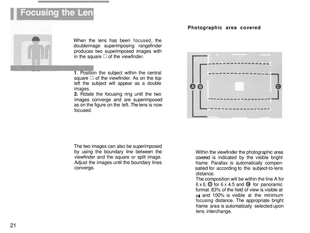 Mamiya 6MF manual Photographic area covered 