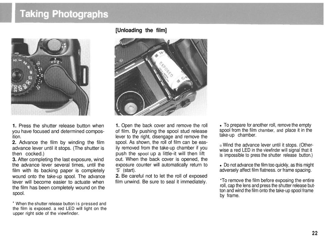 Mamiya 6MF manual Unloading the film 