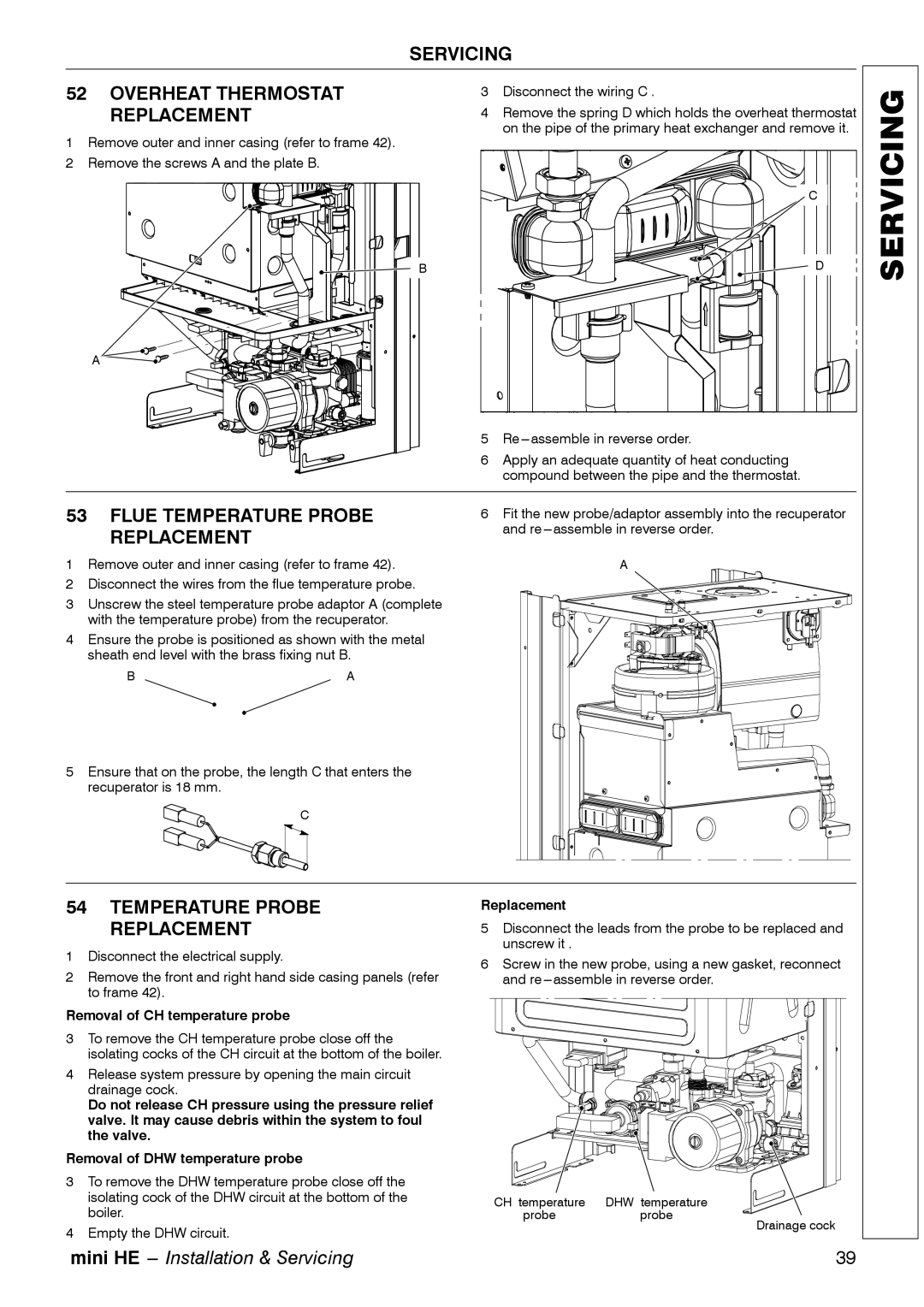 Mamiya C32 Servicing Overheat Thermostat Replacement, Flue Temperature Probe Replacement, Removal of CH temperature probe 