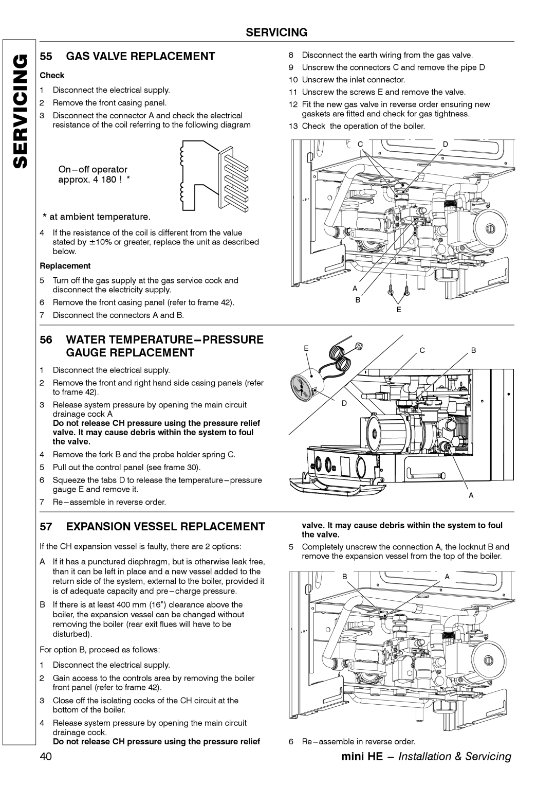 Mamiya C28, C32, C24 manual GAS Valve Replacement, Expansion Vessel Replacement 