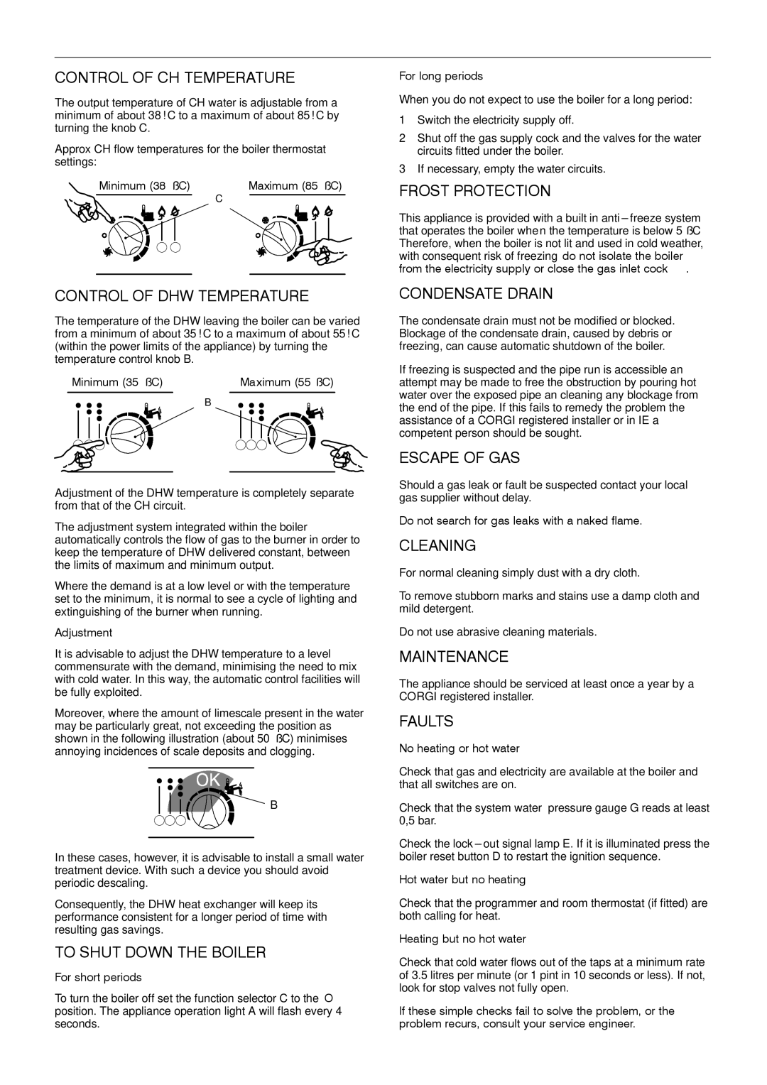 Mamiya C32, C28, C24 manual Maintenance, Cleaning, GAS of Escape 