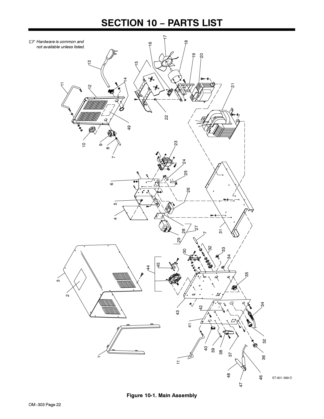 Mamiya Econotig manual Parts List, Main Assembly 