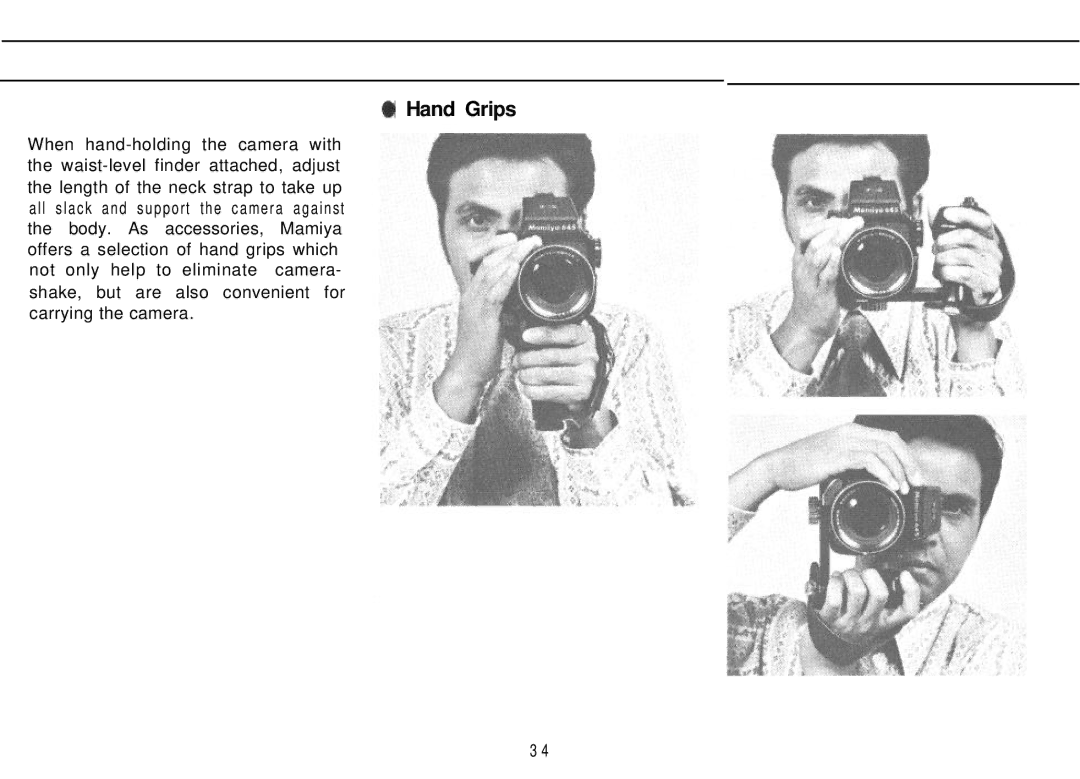 Mamiya M645 1000S manual Hand Grips 