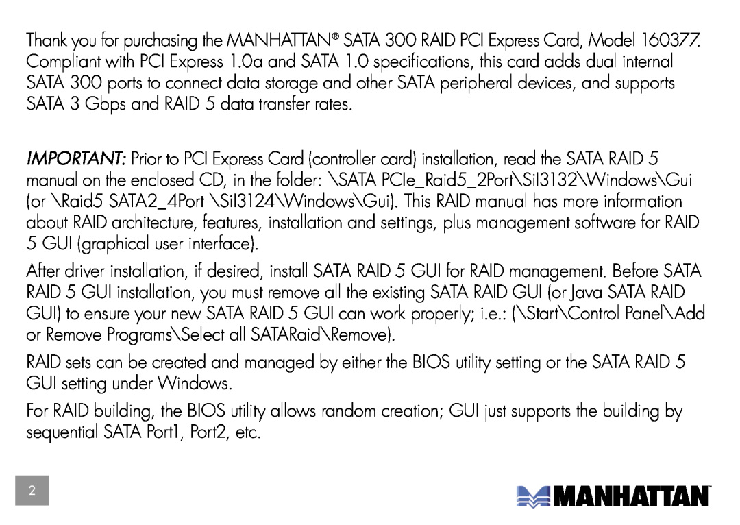 Manhattan Computer Products 160377 user manual 