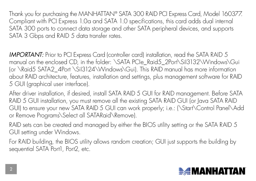 Manhattan Computer Products 160377 user manual 