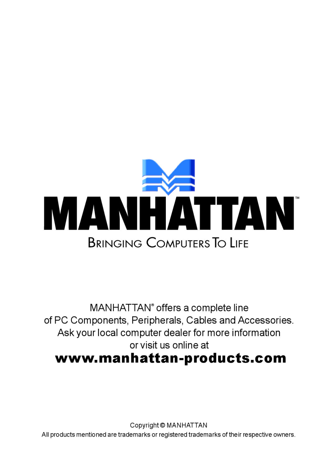 Manhattan Computer Products 160766 user manual 