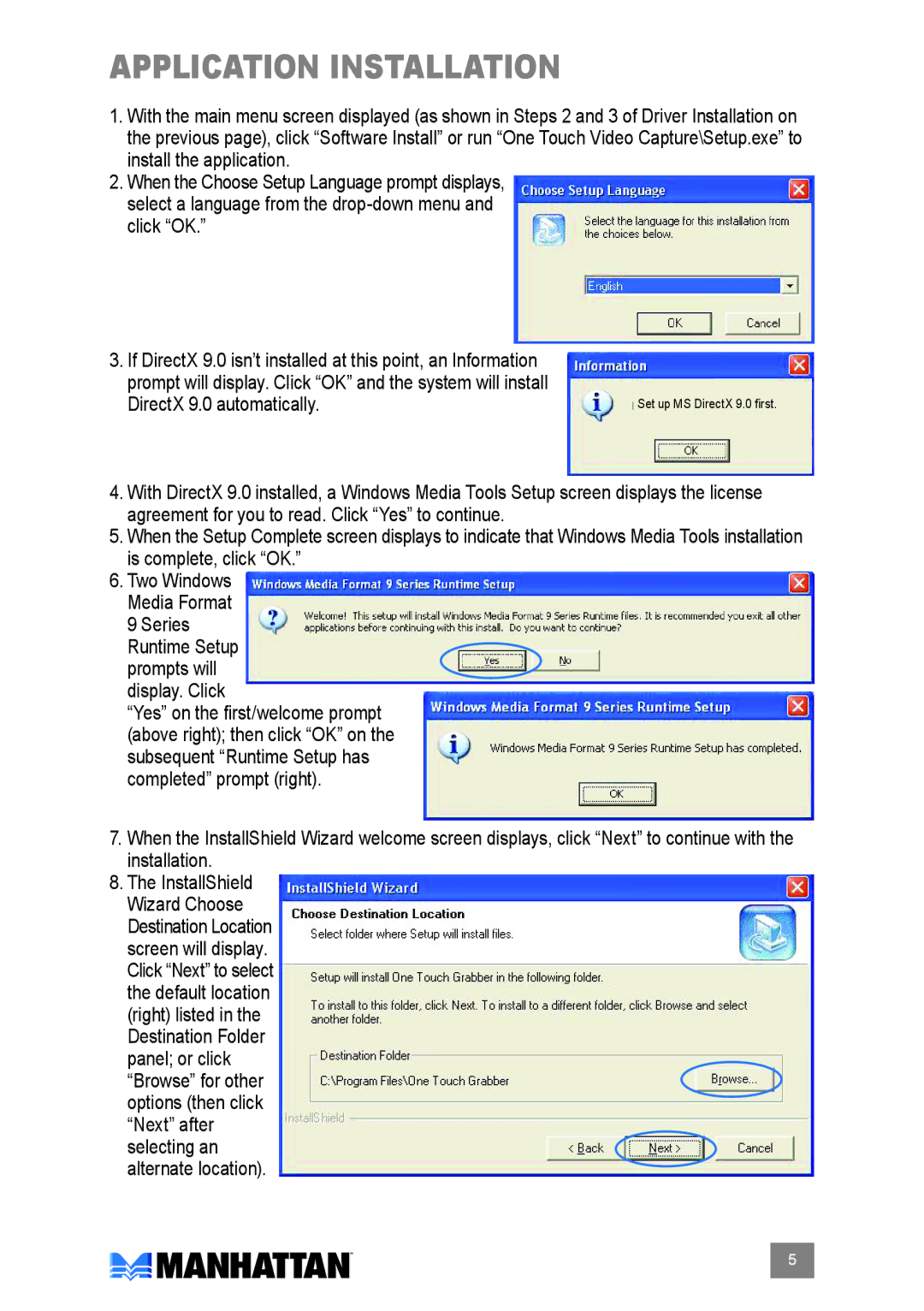 Manhattan Computer Products 164115 user manual Application installation 