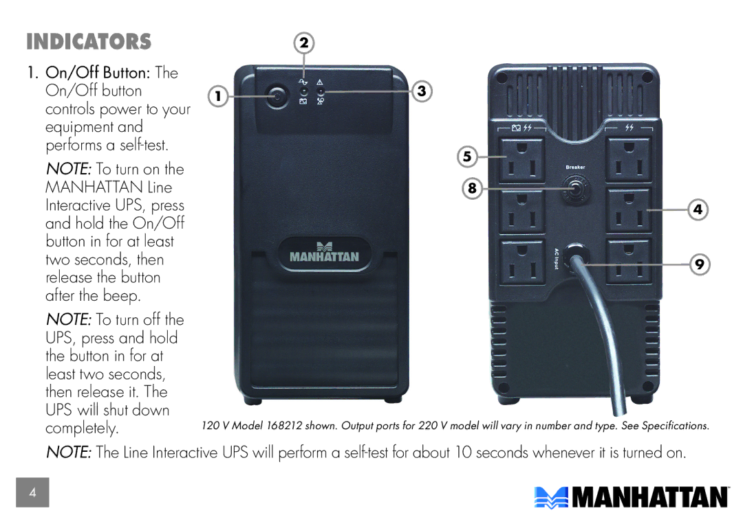 Manhattan Computer Products 168229, 168212 user manual INdicators 