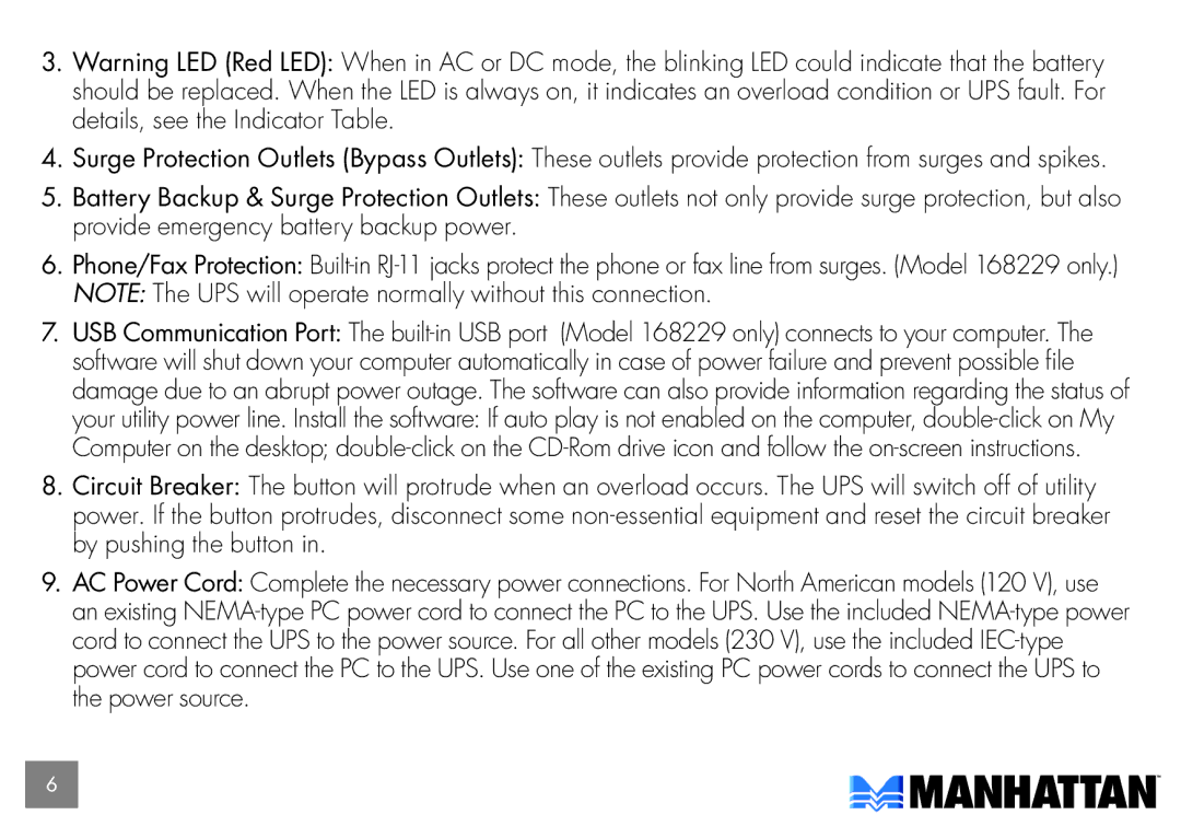 Manhattan Computer Products 168229, 168212 user manual 