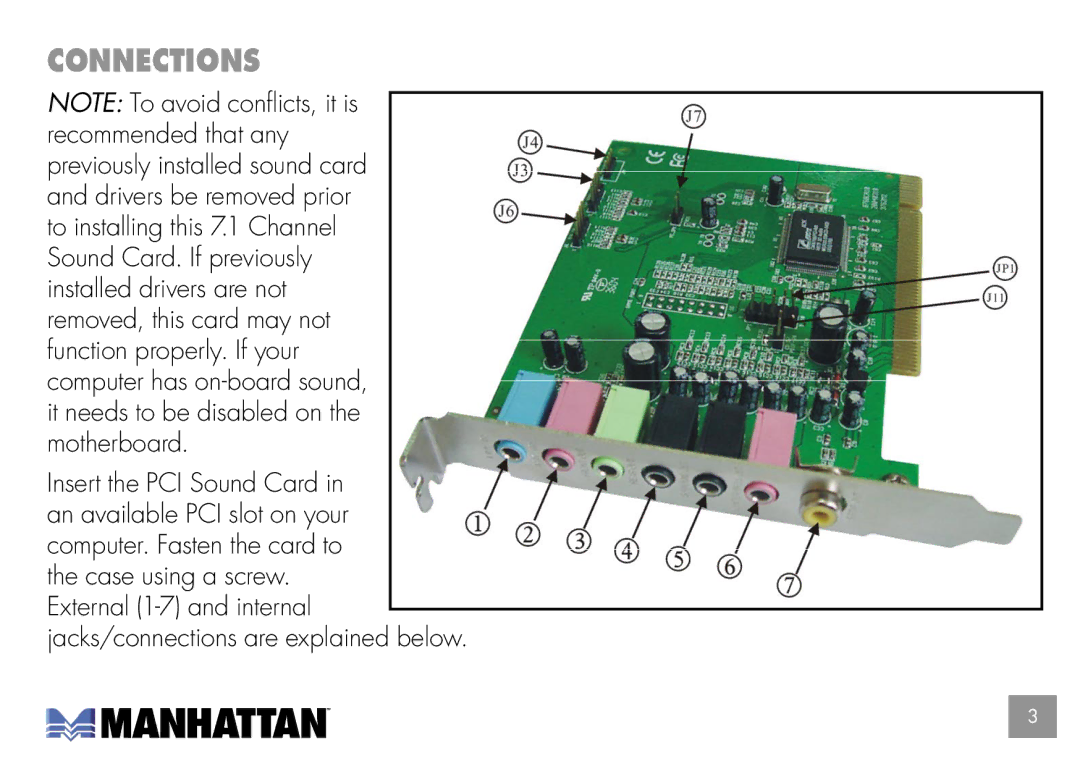 Manhattan Computer Products 175357 user manual Connections 