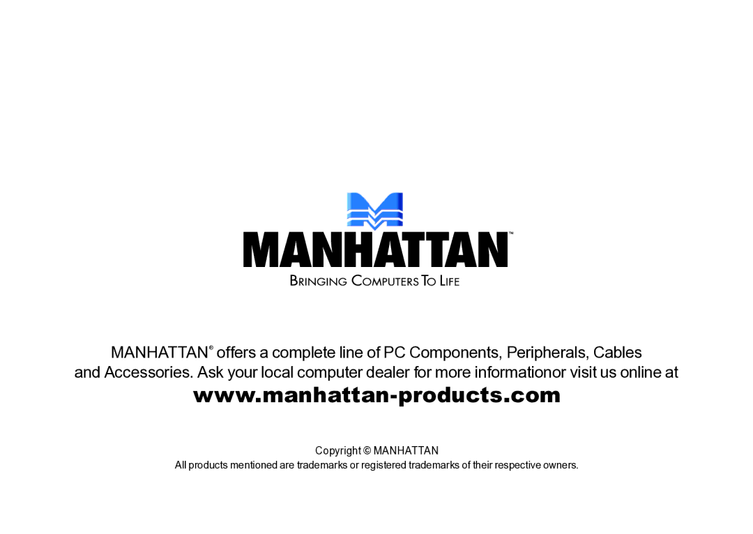 Manhattan Computer Products 175883, 100786 user manual 