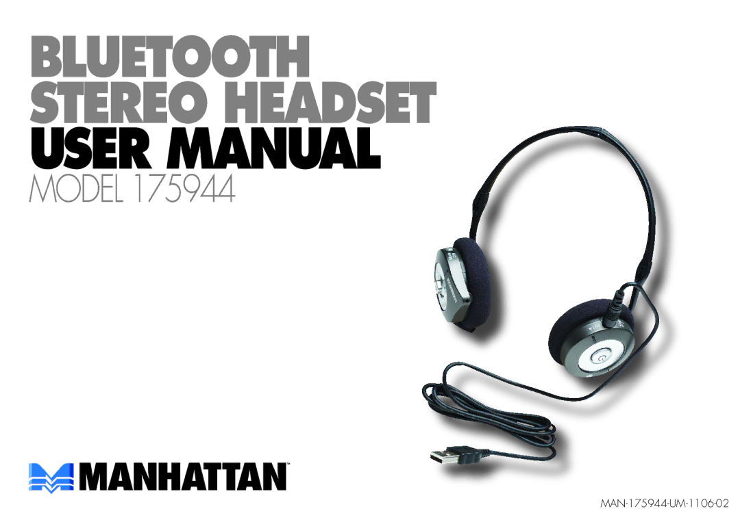 Manhattan Computer Products 175944 user manual Bluetooth Stereo Headset 