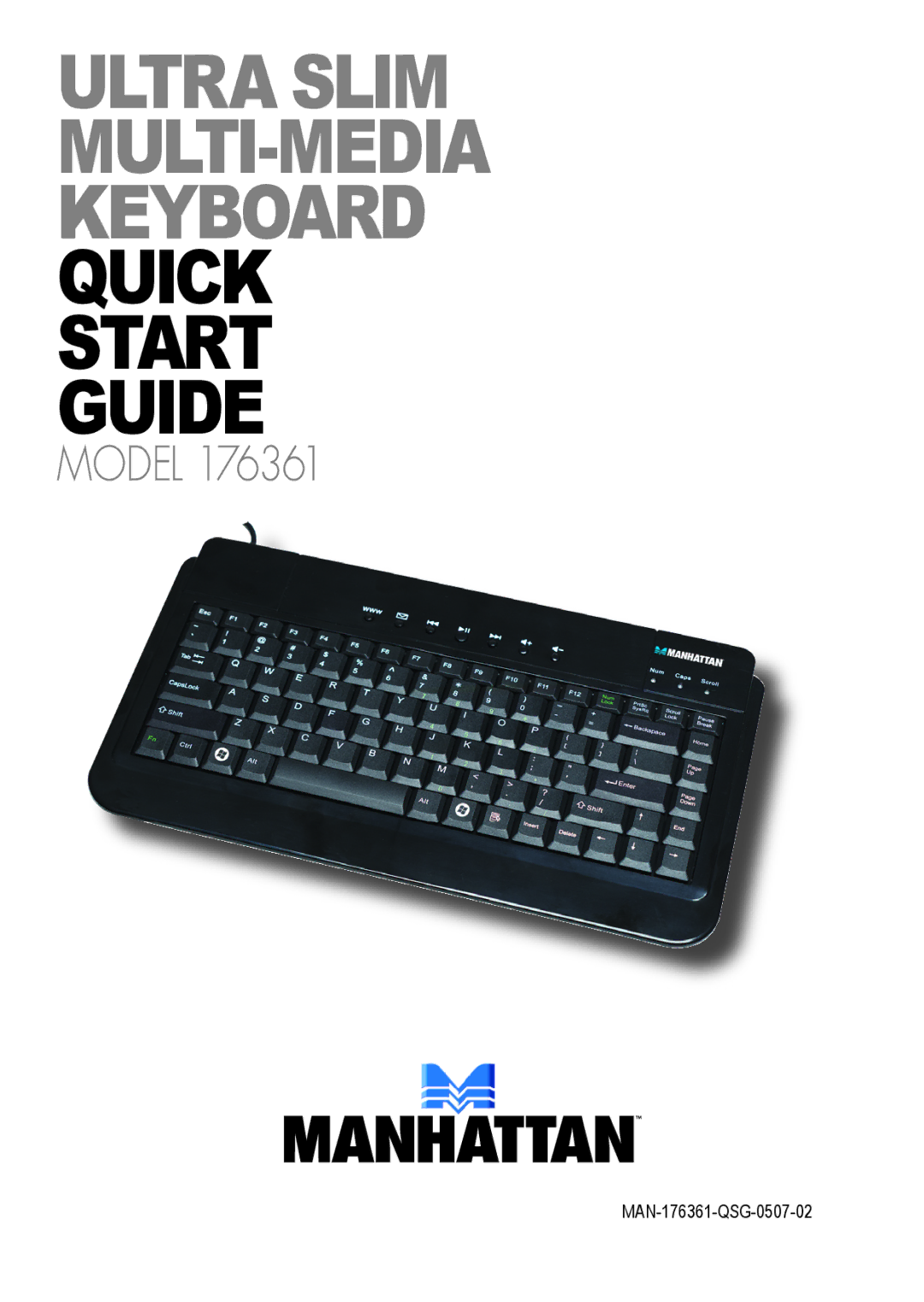 Manhattan Computer Products 176361 quick start Ultra slim Multi-Media Keyboard quick start guide 