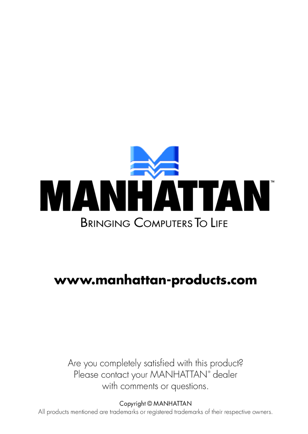 Manhattan Computer Products 176361 quick start 