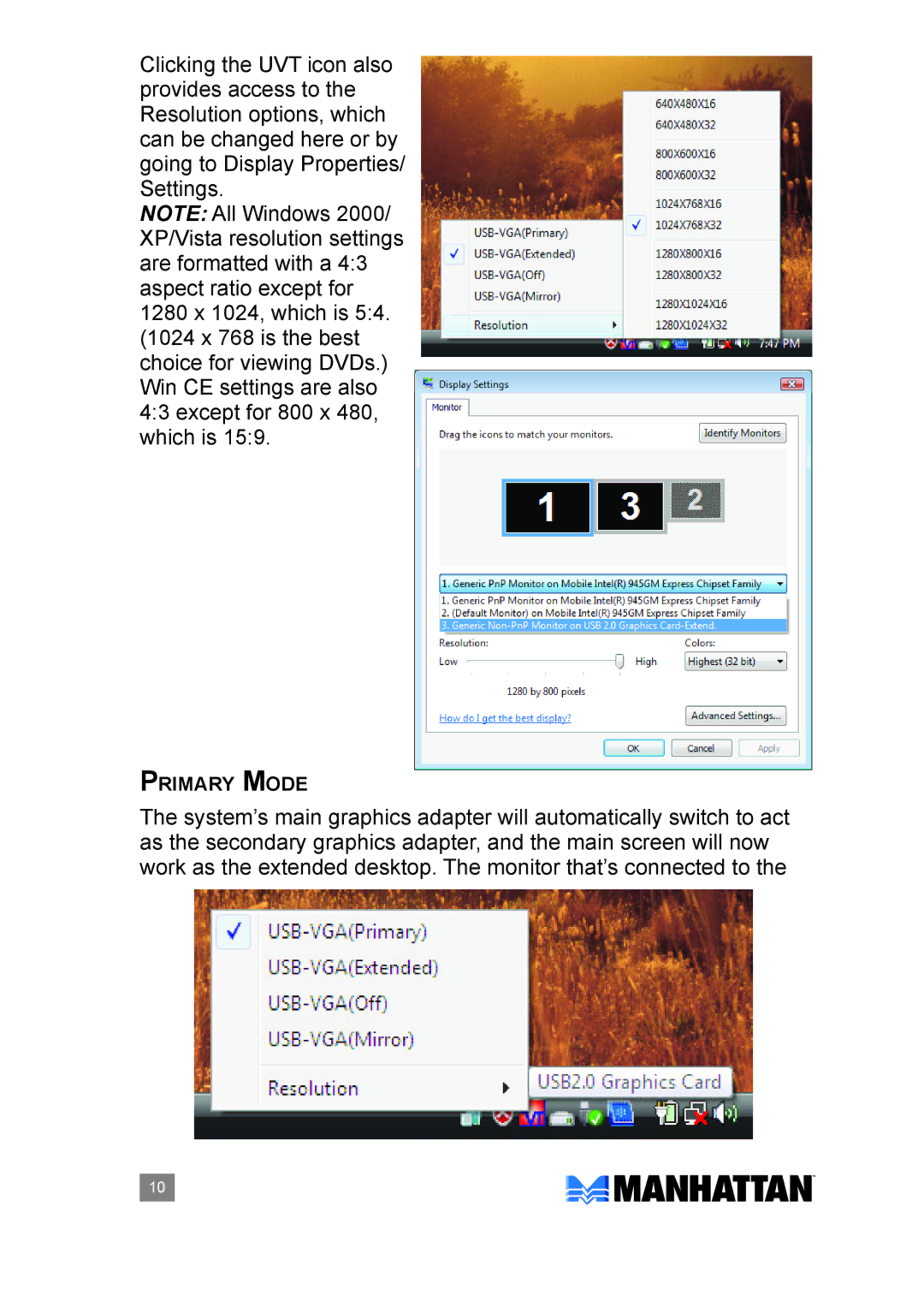 Manhattan Computer Products 179119 user manual Primary Mode 