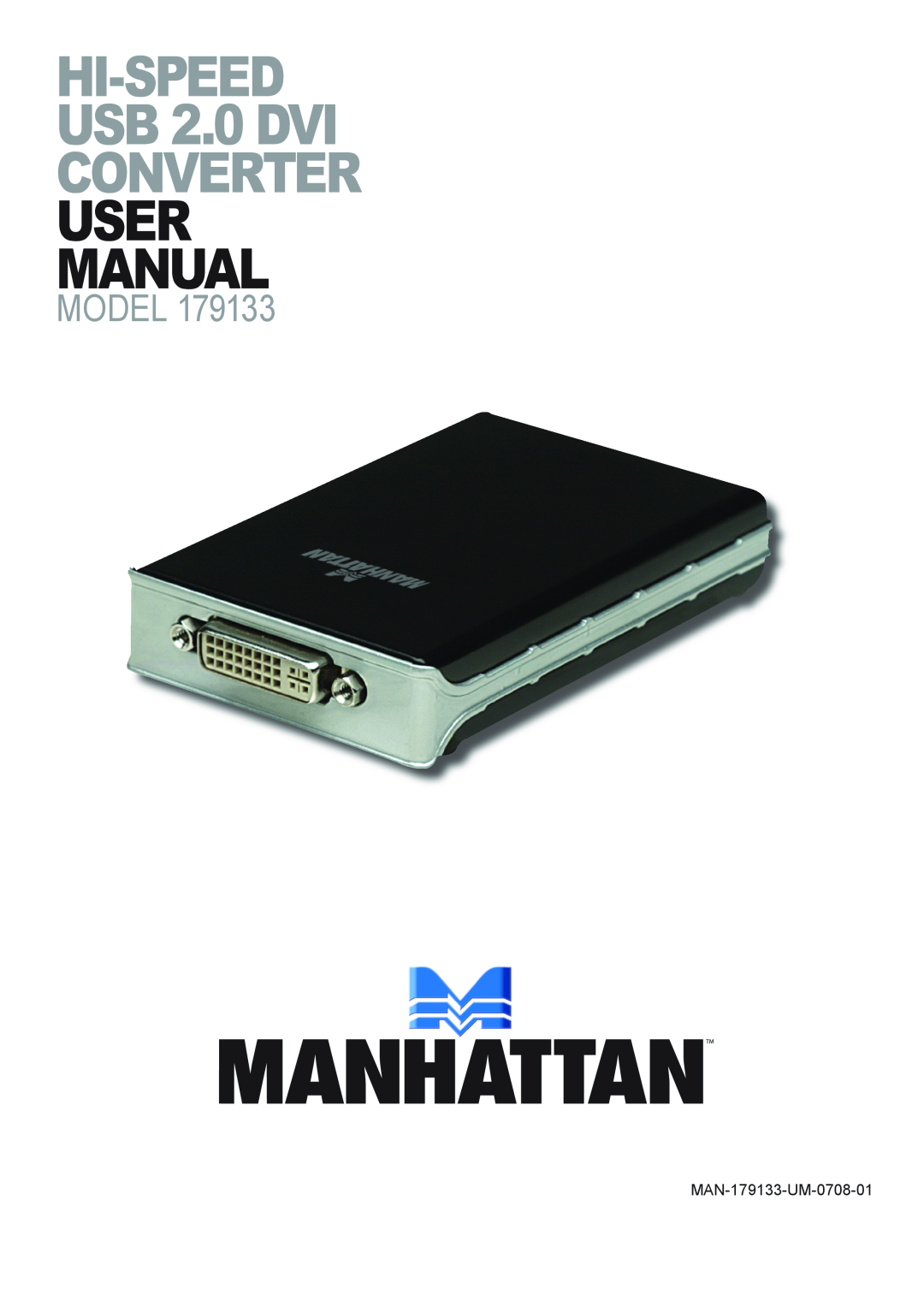 Manhattan Computer Products user manual Hi-Speed, Model, MAN-179133-UM-0708-01 