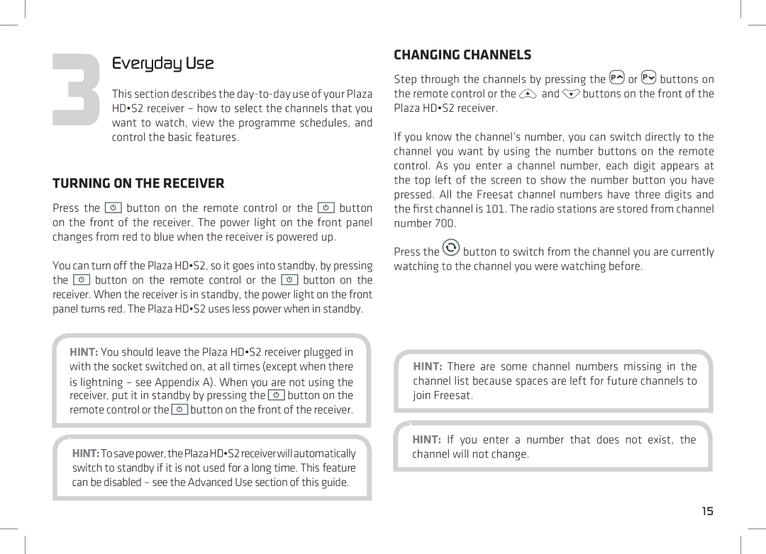 Manhattan Computer Products 52 manual Turning on the Receiver, Changing Channels 