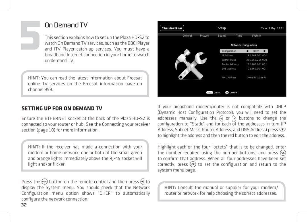 Manhattan Computer Products 52 manual Setting UP for on Demand TV 