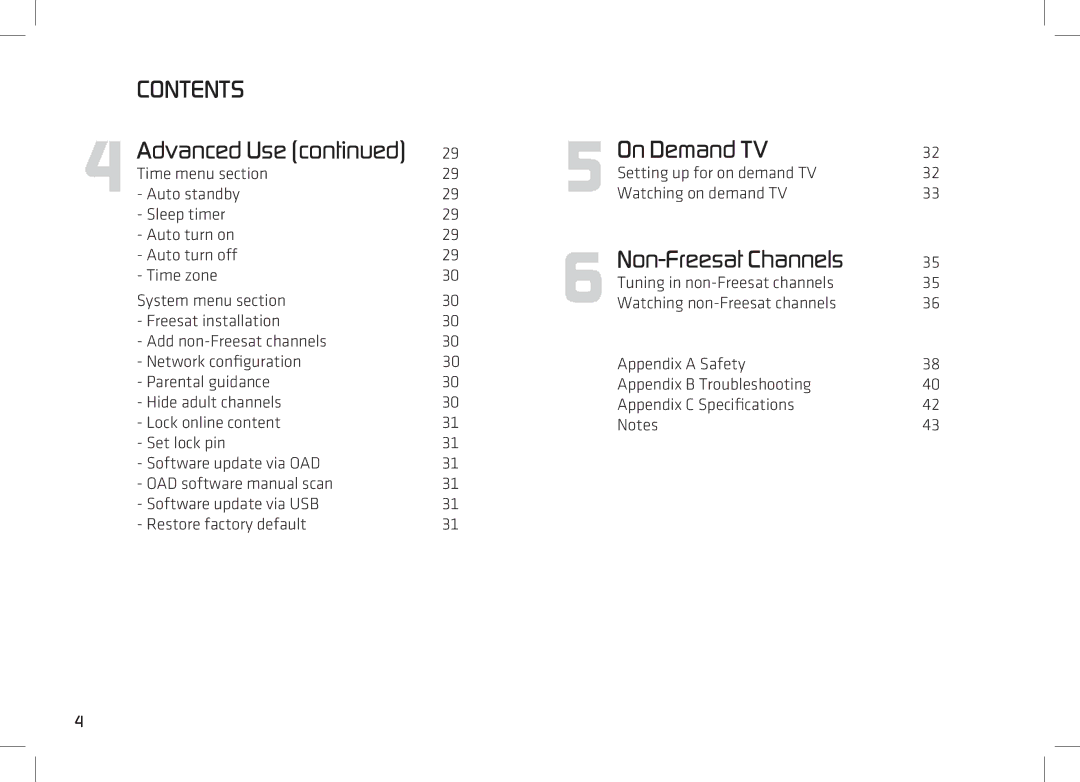 Manhattan Computer Products 52 manual On Demand TV, Non-Freesat Channels, Setting up for on demand TV Watching on demand TV 