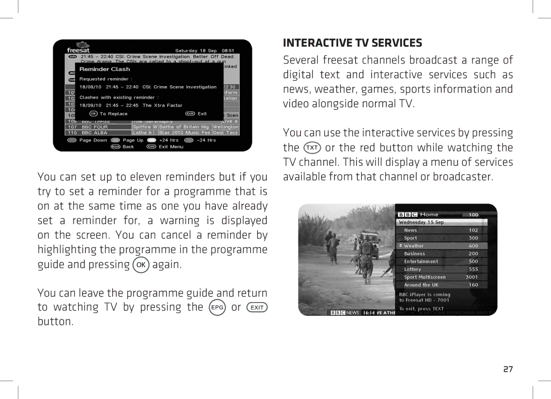 Manhattan Computer Products DS 100 manual To watching TV by pressing the or button, Interactive TV Services 