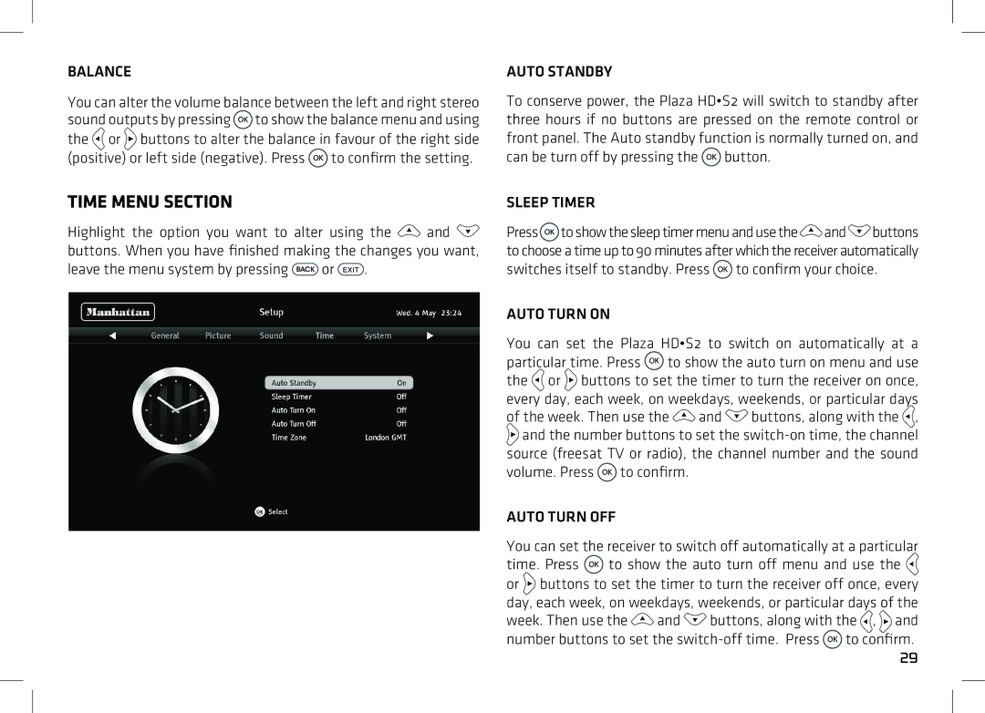 Manhattan Computer Products HDS2 manual Time Menu Section 