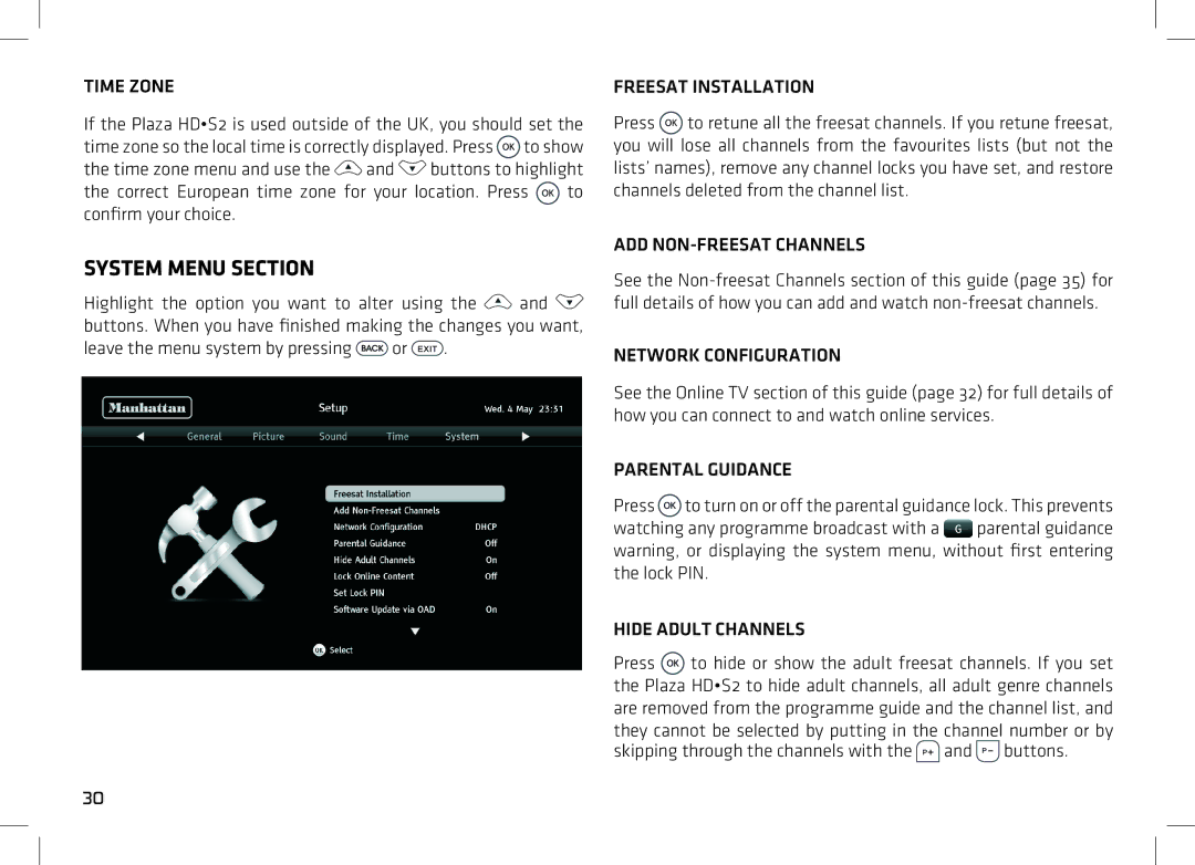 Manhattan Computer Products HDS2 manual System Menu Section 